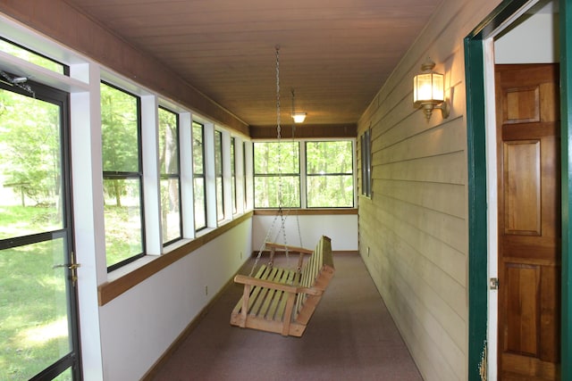 387 Mohican Ln, Sugar Grove, OH 43155 - sunroom / solarium featuring wooden walls and wooden ceiling