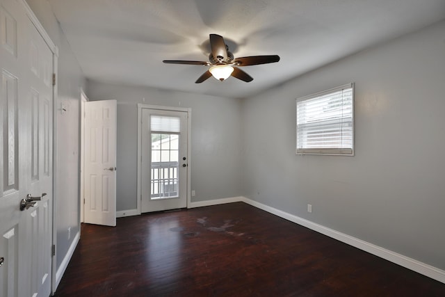 6219 Ambleside Dr, Columbus, OH 43229 - unfurnished room with ceiling fan, plenty of natural light, wood finished floors, and baseboards