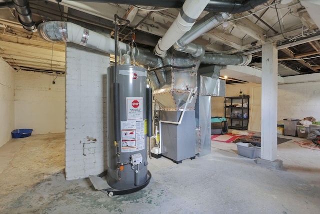 207 Jefferson Rd, Newark, OH 43055 - unfinished below grade area with gas water heater