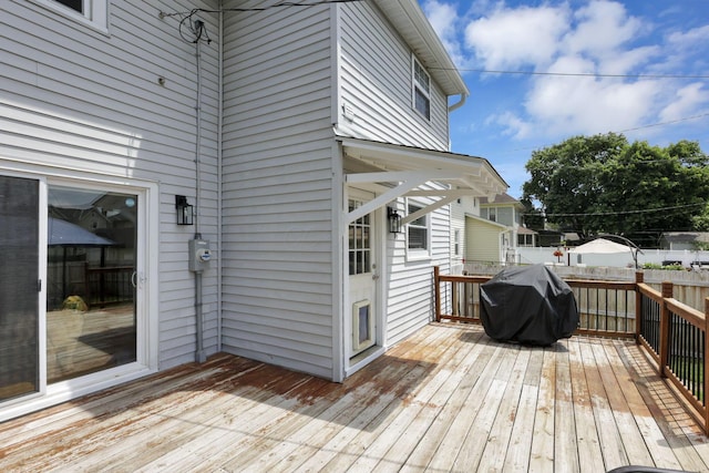 207 Jefferson Rd, Newark, OH 43055 - wooden deck with area for grilling