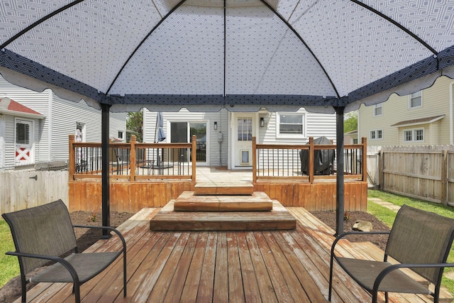 207 Jefferson Rd, Newark, OH 43055 - deck featuring a gazebo and a fenced backyard