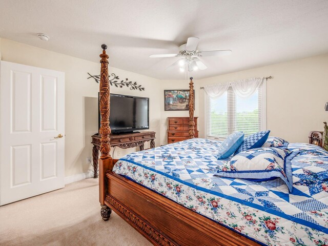 8171 Campden Lakes Blvd, Dublin, OH 43016 - bedroom featuring light colored carpet, ceiling fan, and baseboards