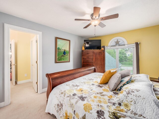 8171 Campden Lakes Blvd, Dublin, OH 43016 - bedroom featuring light colored carpet, baseboards, and a ceiling fan