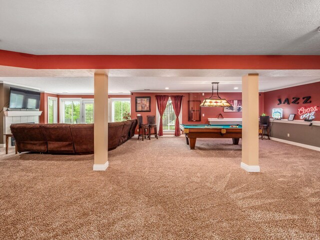 8171 Campden Lakes Blvd, Dublin, OH 43016 - rec room with carpet, pool table, and baseboards