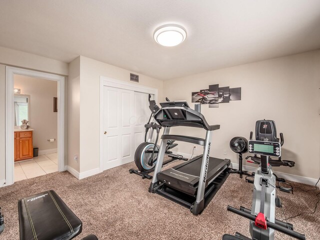 8171 Campden Lakes Blvd, Dublin, OH 43016 - exercise area featuring baseboards and carpet