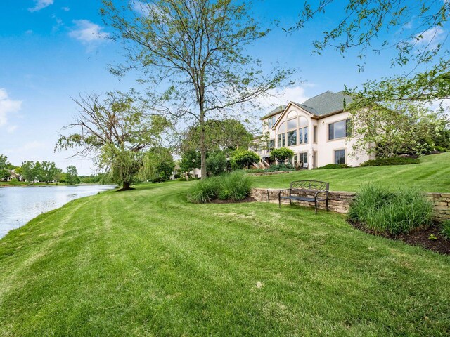 8171 Campden Lakes Blvd, Dublin, OH 43016 - view of green lawn with a water view