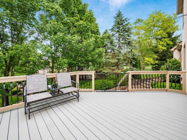 8171 Campden Lakes Blvd, Dublin, OH 43016 - deck featuring view of wooded area