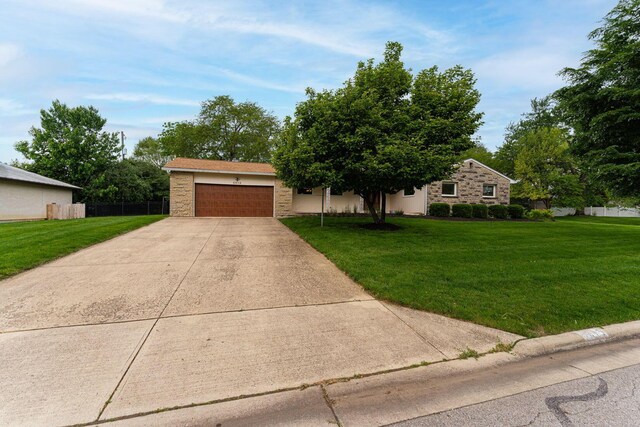 4015 Mountview Rd, Upper Arlington, OH 43220 - view of front of home featuring driveway, an attached garage, and stone siding
