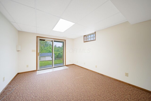 2580 Applewood Ln NE, Lancaster, OH 43130 - empty room featuring carpet, baseboards, and a drop ceiling