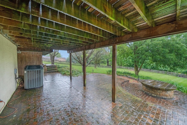 2580 Applewood Ln NE, Lancaster, OH 43130 - view of patio featuring cooling unit and a fire pit