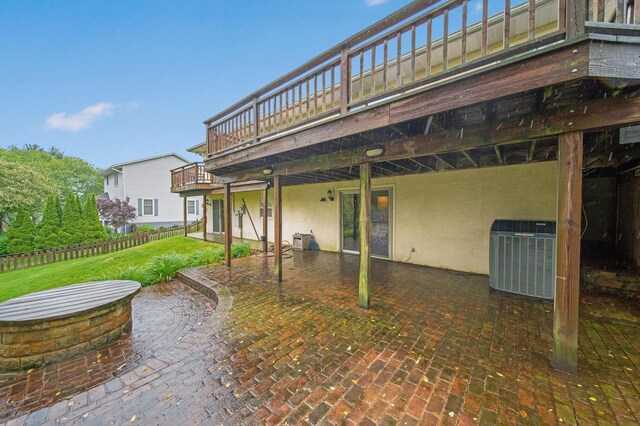 2580 Applewood Ln NE, Lancaster, OH 43130 - view of patio / terrace with central air condition unit and a deck