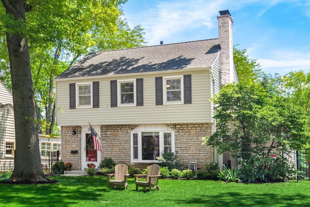 2008 N Edgemont Rd, Upper Arlington, OH 43212 - colonial inspired home with a chimney and stone siding