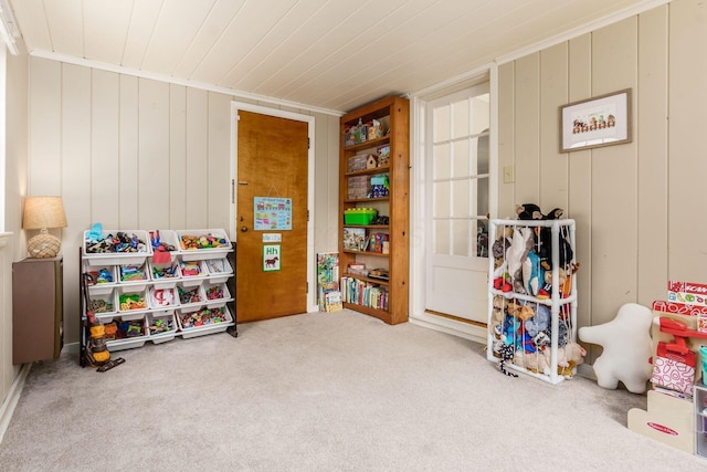 2008 N Edgemont Rd, Upper Arlington, OH 43212 - game room featuring carpet and wood walls