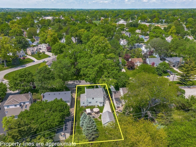 2008 N Edgemont Rd, Upper Arlington, OH 43212 - aerial perspective of suburban area featuring property parcel outlined