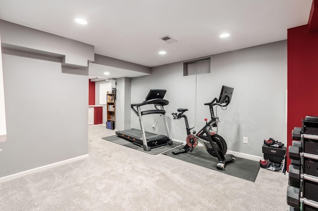 6249 Corley Dr, Dublin, OH 43016 - exercise room with carpet, baseboards, and recessed lighting