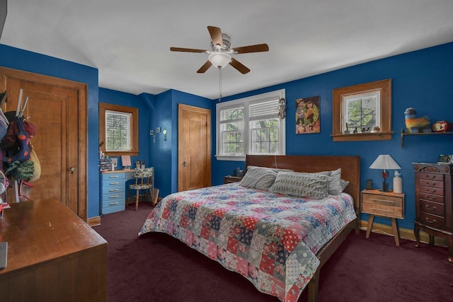297 S James Rd, Columbus, OH 43213 - carpeted bedroom with a closet, baseboards, and a ceiling fan