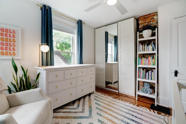 432 E Kossuth St, Columbus, OH 43206 - sitting room featuring wood finished floors and ceiling fan