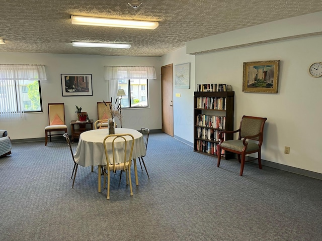3965 Karl Rd Unit 200, Columbus, OH 43224 - dining space featuring carpet flooring, baseboards, and a textured ceiling