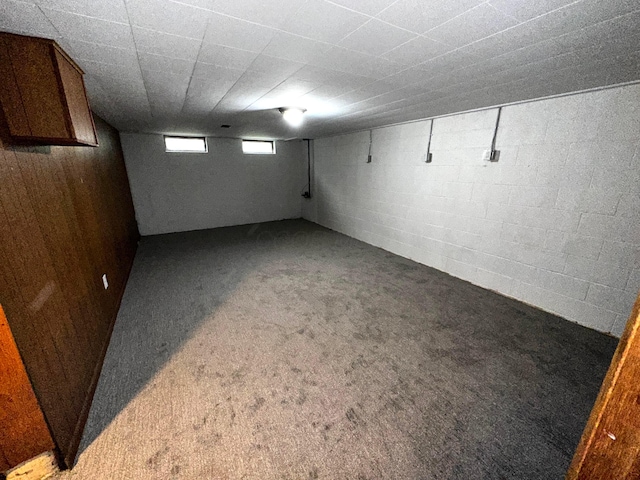 239 Maplewood Ave, Columbus, OH 43213 - basement featuring carpet flooring and concrete block wall