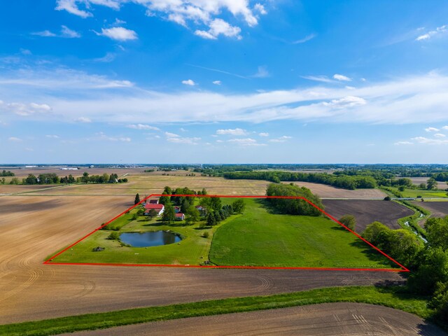 4842 State Route 734, Jeffersonville, OH 43128 - aerial view of sparsely populated area featuring property boundaries highlighted and a large body of water