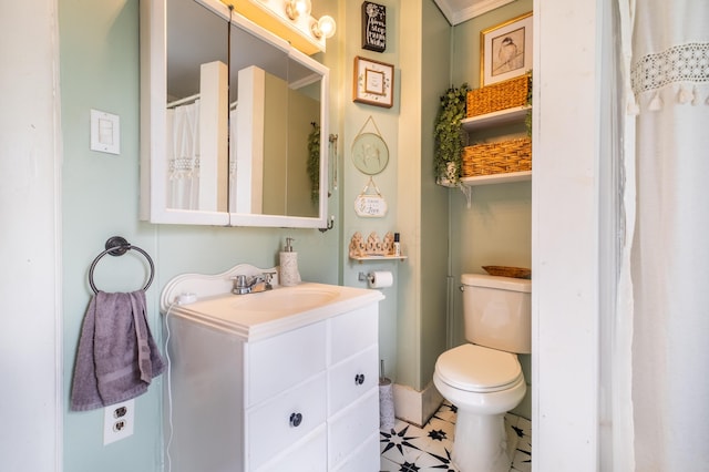 4842 State Route 734, Jeffersonville, OH 43128 - full bath with vanity, toilet, and tile patterned floors