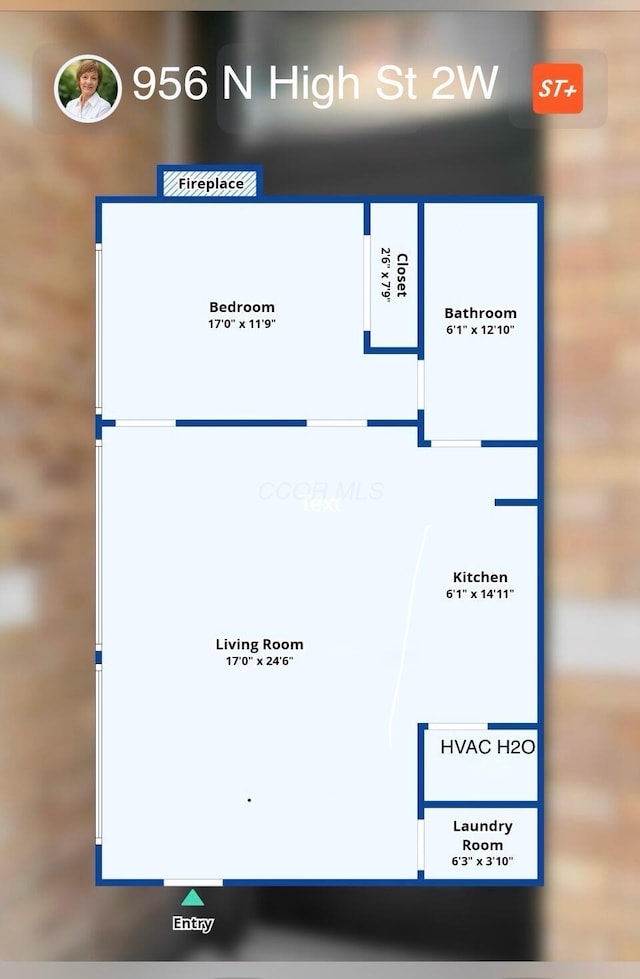 956 N High St Unit 2W, Columbus, OH 43201 - view of floor plan / room layout