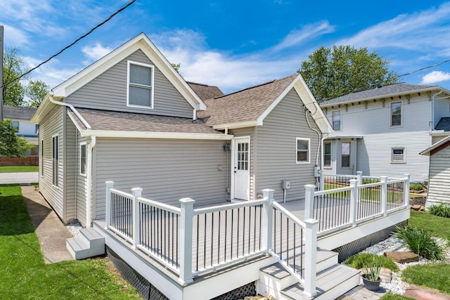 71 Market St, Carroll, OH 43112 - back of property with roof with shingles and a deck