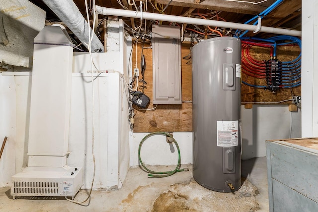71 Market St, Carroll, OH 43112 - utility room with electric water heater and electric panel