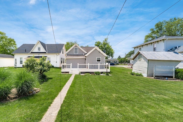 71 Market St, Carroll, OH 43112 - back of house with a deck and a yard