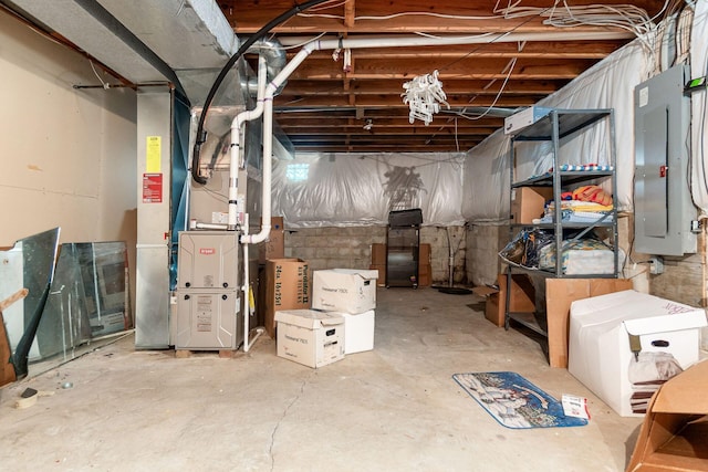 248 Academy Woods Dr, Columbus, OH 43230 - unfinished below grade area featuring electric panel and heating unit