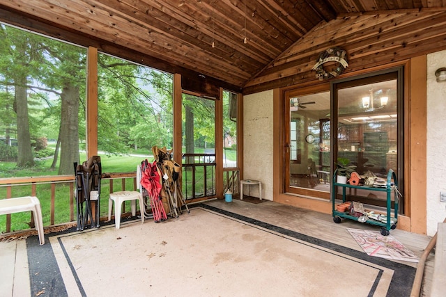 248 Academy Woods Dr, Columbus, OH 43230 - sunroom featuring lofted ceiling and ceiling fan