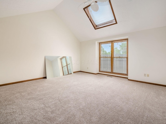 1288 Millstone Sq, Westerville, OH 43081 - bonus room with carpet, lofted ceiling, baseboards, and a skylight