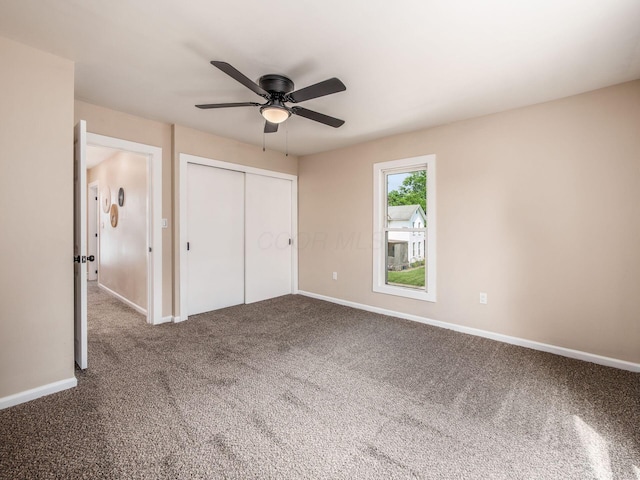 179 Boyleston Ave, Newark, OH 43055 - unfurnished bedroom with carpet floors, a closet, and ceiling fan