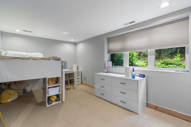 4367 Tavistock Cir, Powell, OH 43065 - bedroom featuring baseboards, light colored carpet, and recessed lighting