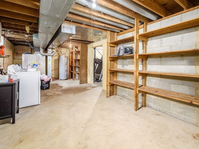 7121 Briarcliff Rd, Reynoldsburg, OH 43068 - unfinished basement with water heater and washer and dryer