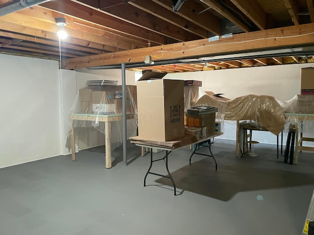 6916 Woody Ct, Canal Winchester, OH 43110 - unfinished below grade area with concrete block wall