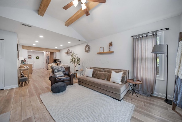 2348 Willowside Ln, Grove City, OH 43123 - living area with light wood-type flooring, a ceiling fan, recessed lighting, and baseboards