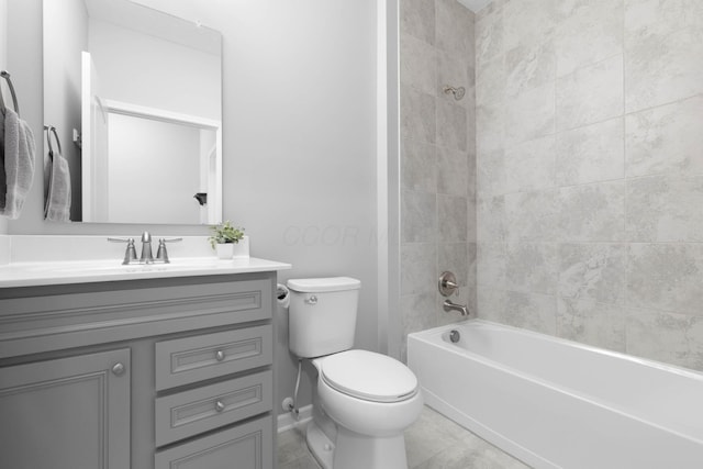 6051 Limewood Dr, Westerville, OH 43081 - full bathroom with toilet, vanity, tub / shower combination, and tile patterned floors