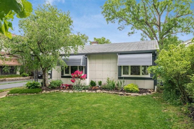 214 Arden Rd, Columbus, OH 43214 - view of front of house with a front yard and a chimney
