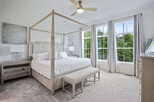 1526 Villa Way, Powell, OH 43065 - carpeted bedroom featuring ceiling fan and ornamental molding
