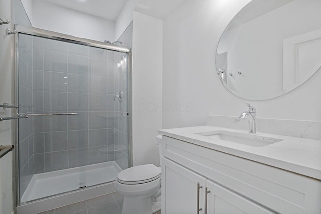1526 Villa Way, Powell, OH 43065 - full bath with vanity, a stall shower, toilet, and tile patterned flooring