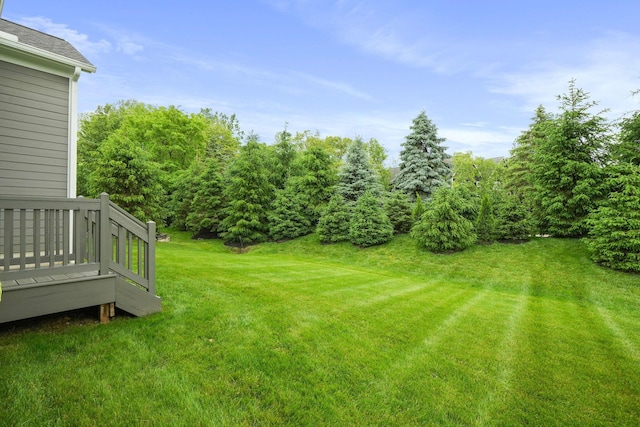 1526 Villa Way, Powell, OH 43065 - view of green lawn featuring a deck