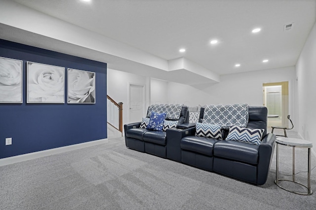 1526 Villa Way, Powell, OH 43065 - home theater with carpet floors, recessed lighting, and baseboards