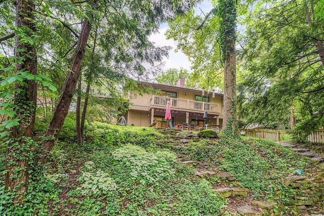232 Hardy Way, Worthington, OH 43085 - back of property with a chimney and a balcony