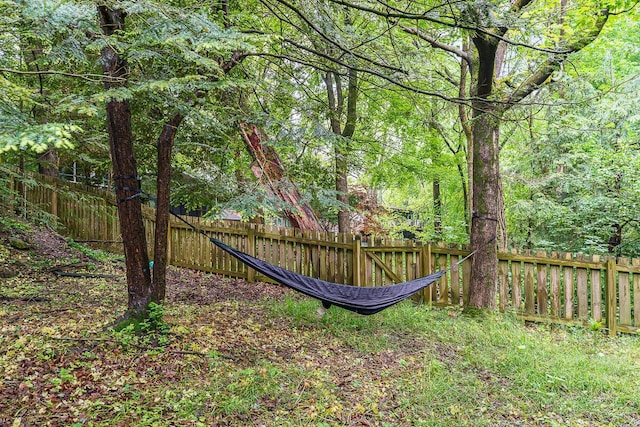 232 Hardy Way, Worthington, OH 43085 - fenced backyard with a forest view