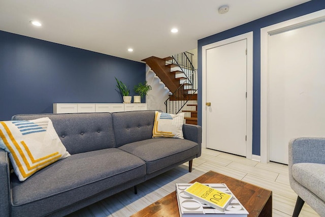 232 Hardy Way, Worthington, OH 43085 - living area with stairway and recessed lighting