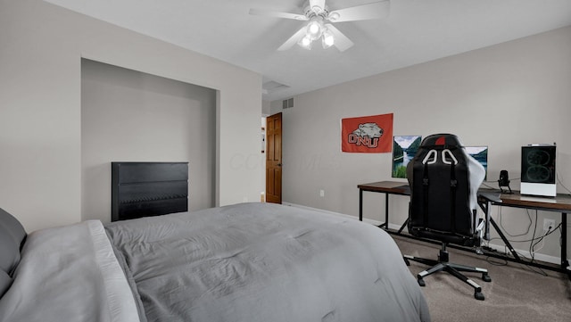 6101 Parkmeadow Ln, Hilliard, OH 43026 - bedroom featuring baseboards, carpet flooring, a ceiling fan, and a desk