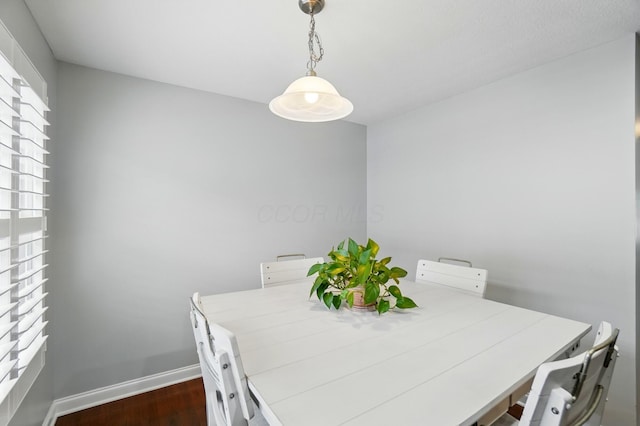 5932 Winberry Creek Dr Unit 1106, Dublin, OH 43016 - dining space with dark wood-style floors and baseboards