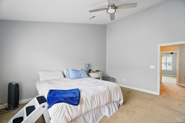 5932 Winberry Creek Dr Unit 1106, Dublin, OH 43016 - bedroom featuring carpet flooring, baseboards, and ceiling fan