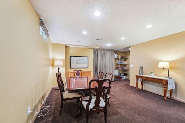 2407 Bryton Dr, Powell, OH 43065 - carpeted dining space featuring recessed lighting, baseboards, and a textured ceiling